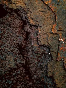 Layered Rust Texture with Red Paint Traces Abstract Metal Surface Background Stock Photos