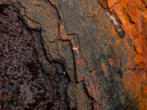 Layered Rust Texture with Red Paint Traces Abstract Metal Surface Background Stock Photos