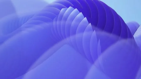 Layered semi-transparent periwinkle shapes ripple and wave in fluid motion Stock Footage 340678327