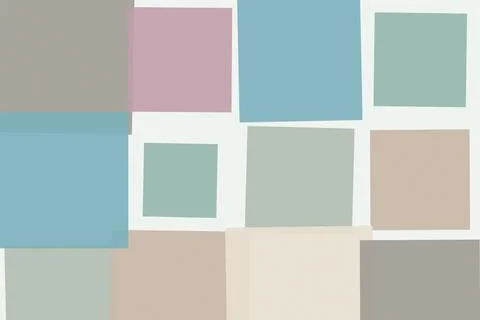 Layered square forms create a restrained contemporary composition in dusty .. Stock Illustration