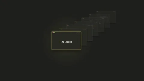 Layered Stack of Developer Terminal Windows for AI Agent Automation Video stock 348208649