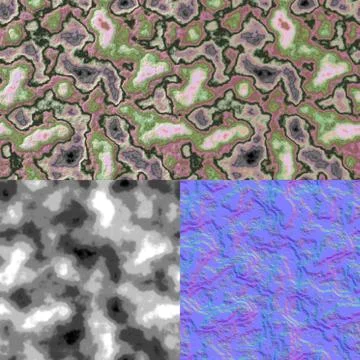 Layered stone seamless generated texture (with diffuse, bump and normal map) Stock Illustration