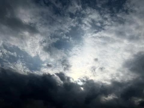 Layered Storm Clouds with Bright Backlight Stock Photos
