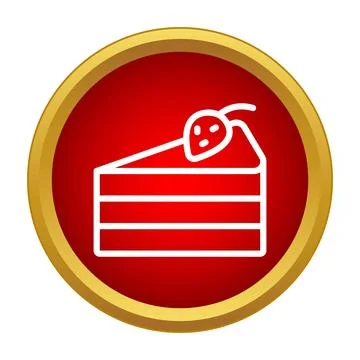 Layered strawberry cake slice dessert icon design 스톡 일러스트