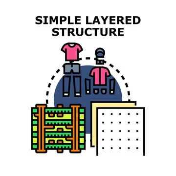 Layered structure concept for clothing and digital architecture Stock Illustration