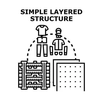 Layered structure concept for clothing and digital architecture Stock Illustration
