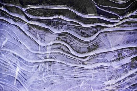 Layered structure of freezing water Stock Photos