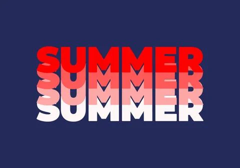 Layered summer text on dark blue background Stock Illustration