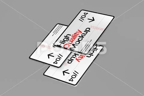 Layered Tablet Screen Mockup Template PSD Template