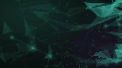 Layered teal polygons, subtle nodes, and glowing connections recede across .. 스톡 일러스트