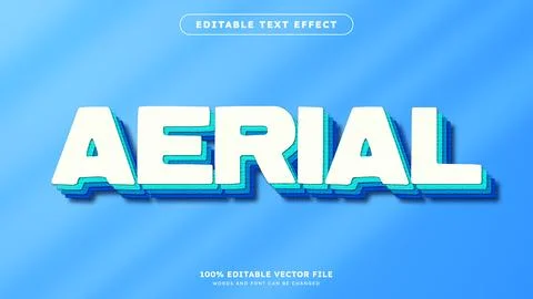 Layered text effect editable vector modern Blue style text effect Stock Illustration