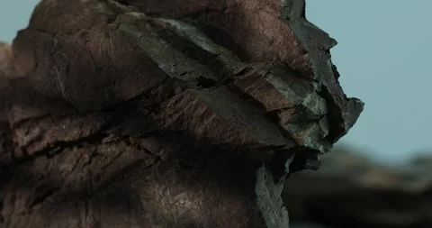 Layered Textures on Rugged Rock Formation. Stock Footage 274642880