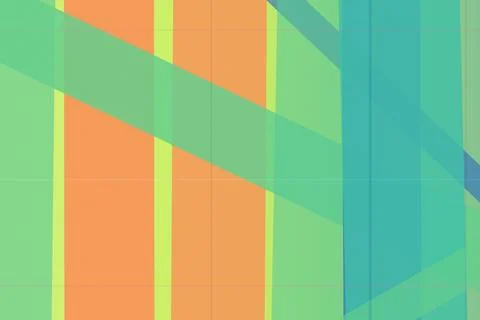 Layered translucent bands and blocks create a fresh green and orange compos.. Stock Illustration