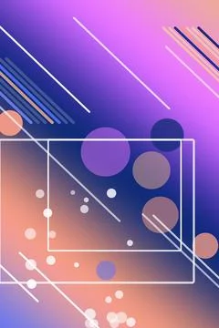 Layered translucent frames and glowing lines float over a vivid pink and bl.. 스톡 일러스트