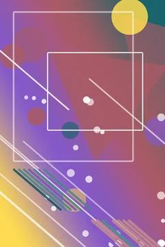 Layered translucent frames, thin lines, and floating dots drift across a vi.. Stock Illustration
