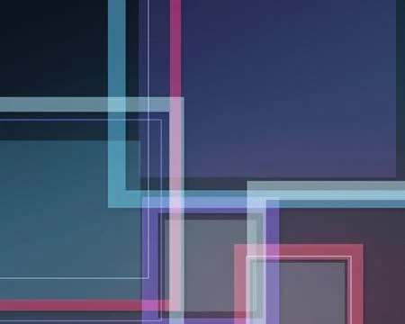 Layered translucent lines and rectangular frames create a calm, futuristic .. Ilustração Stock