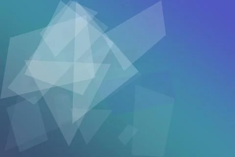 Layered translucent polygons create a calm, futuristic composition in cool .. Stock Illustration