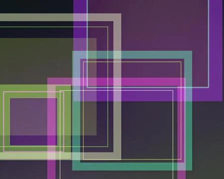 Layered translucent rectangles and fine lines create a sophisticated purple.. 库存插图