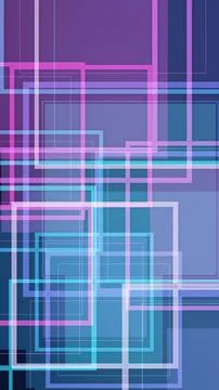Layered translucent rectangles and intersecting lines create a vibrant viol.. 库存插图