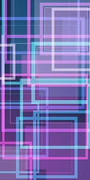 Layered translucent rectangles and intersecting lines create a vibrant futu.. 库存插图