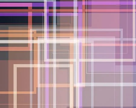 Layered translucent rectangles and intersecting lines create a calm mauve, .. Stockillustratie