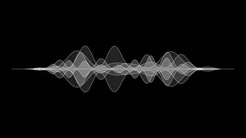 Layered translucent white sound wave shapes 스톡 동영상 348268911