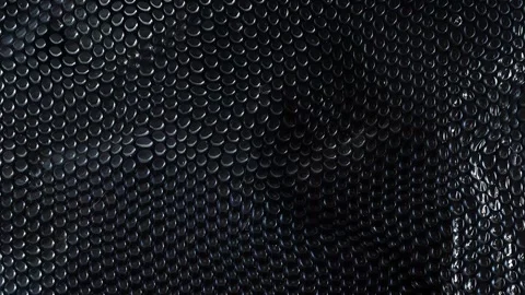 Layered Transparent Bubble Wrap Plastic Sheets Animation with Wrinkled Packaging Stock Footage 339028808