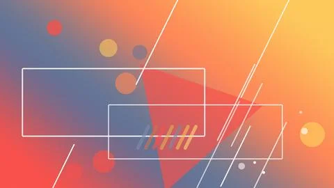 Layered transparent frames, floating circles, and streaking diagonal lines .. Stock Illustration