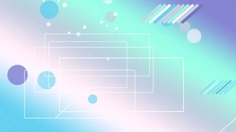 Layered transparent rectangles and floating dots create a futuristic abstra.. 库存插图