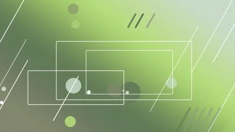 Layered transparent UI rectangles and floating circles drift across a soft .. Stock Illustration
