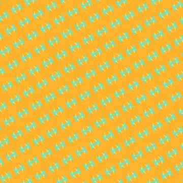 Layered tree-line texture single-line repeat pattern in cantaloupe, yellow, turq 스톡 일러스트