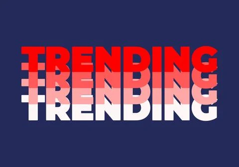 Layered trending text on blue background Stock Illustration