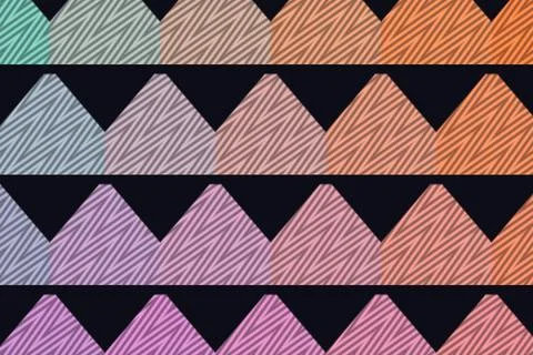 Layered triangular bands display fine diagonal textures with pastel color Stock-Illustration
