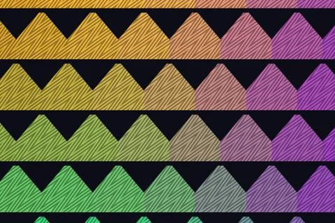 Layered triangular bands feature fine diagonal textures with warm yellow orange 스톡 일러스트
