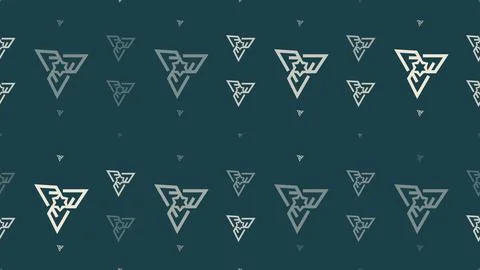 Layered triangular symbols repeat in lavender, violet, and white across a s.. 스톡 일러스트