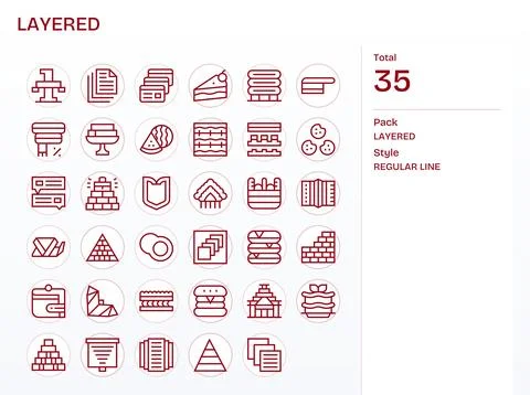 Layered Ultimate Vector Package with 35 64x64 Regular Line Display Perfect .. 스톡 일러스트