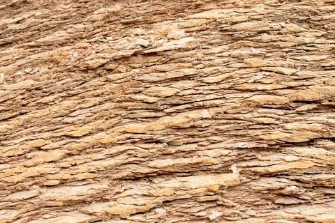 Layered volcanic ash rock patterns in Spain Stock Photos