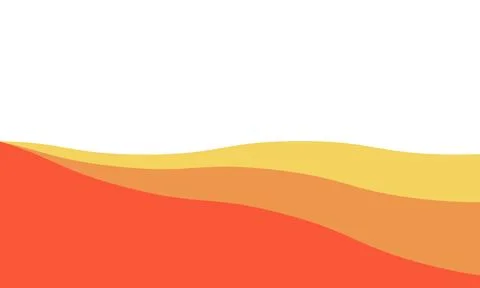 Layered Warm Hills  Abstract Red Orange Yellow Wave Landscape Stock Illustration