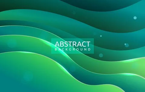 Layered Wave Fluid Liquid Mint Green Turquoise Abstract Background 库存插图