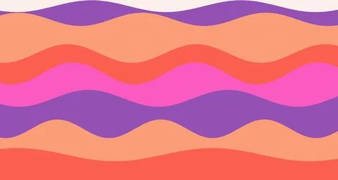 Layered waves with warm sunset colors Stock Illustration