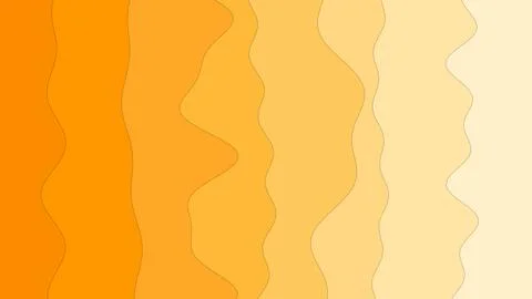 Layered wavy mountain silhouette gradient transitions from bold orange to soft Stock Illustration
