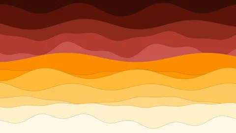 Layered wavy mountain silhouette gradient descends from deep burgundy through Stock Illustration