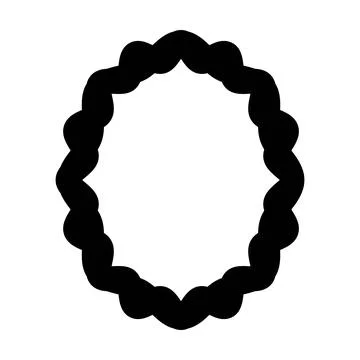 Layered Wavy Oval Frame Border with Elegant Inner Decorative Outline Stock Illustration