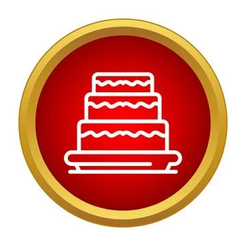 Layered wedding cake flat line icon design Stockillustratie