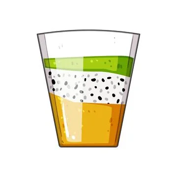 Layering chia seed pudding with fruit in glass Stock Illustration
