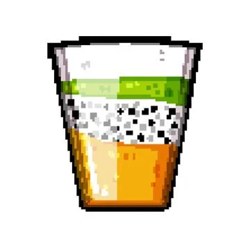 Layering chia seed pudding with fruit in glass Stock Illustration