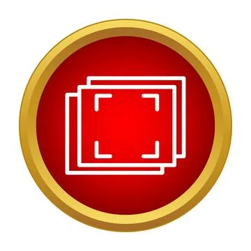 Layering content icon in red circle button Stock Illustration