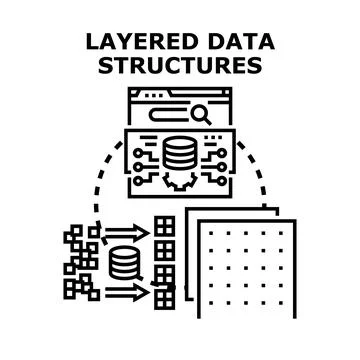 Layering data structures for managing information concepts Stock Illustration