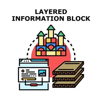 Layering information blocks for data organization concept イラスト素材