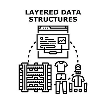 Layering information with structured data concepts 库存插图